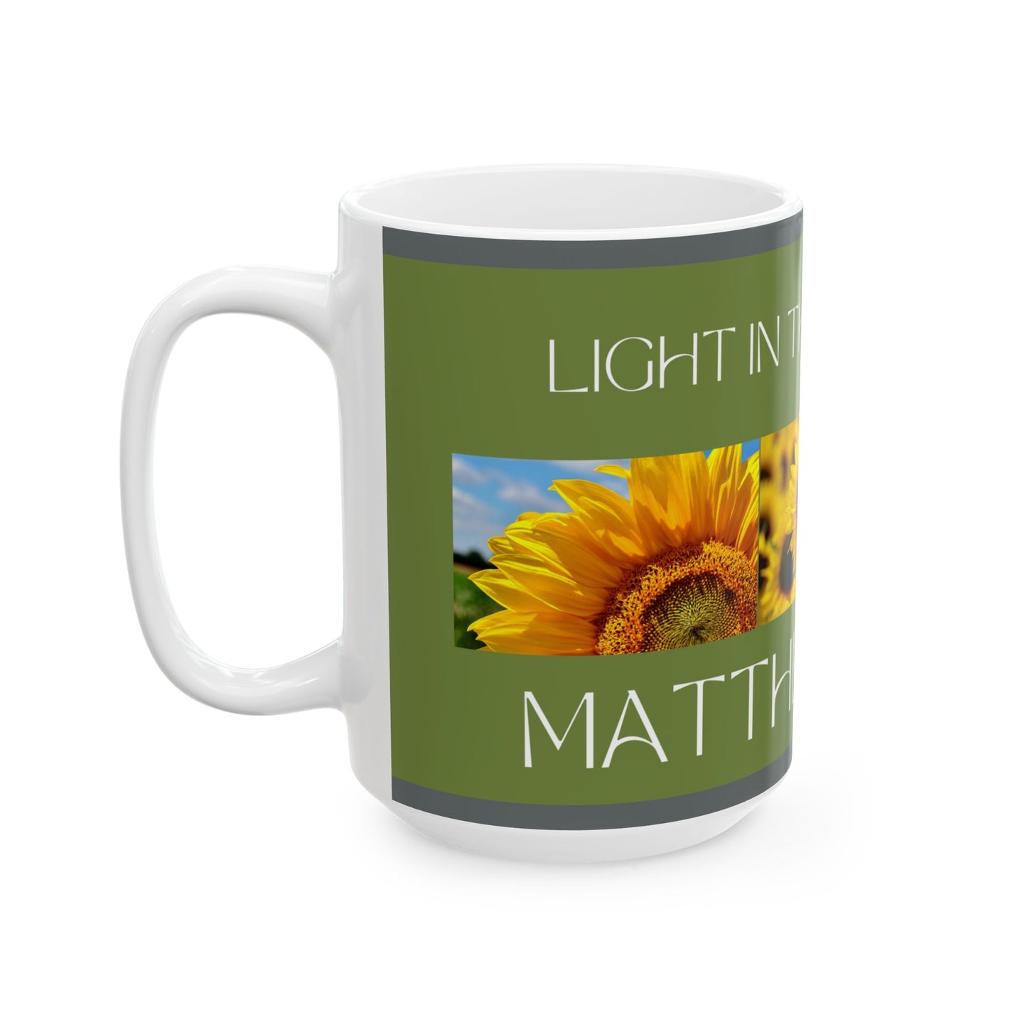 Ceramic Mug, Green, Matthew 5:14-17, (15oz)