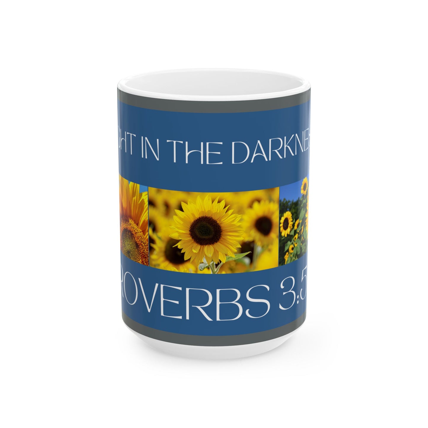 Ceramic Mug, Blue, Proverbs 3:5-6, (15oz)