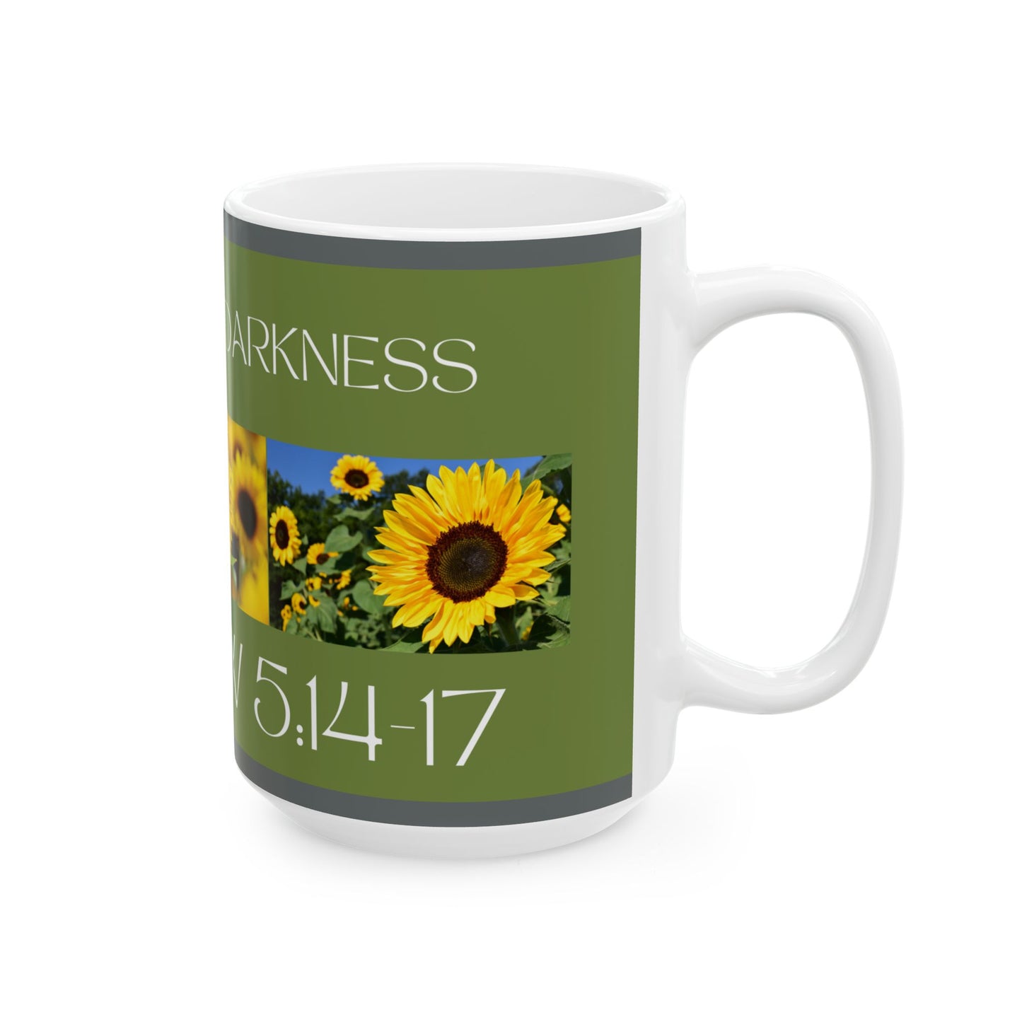 Ceramic Mug, Green, Matthew 5:14-17, (15oz)