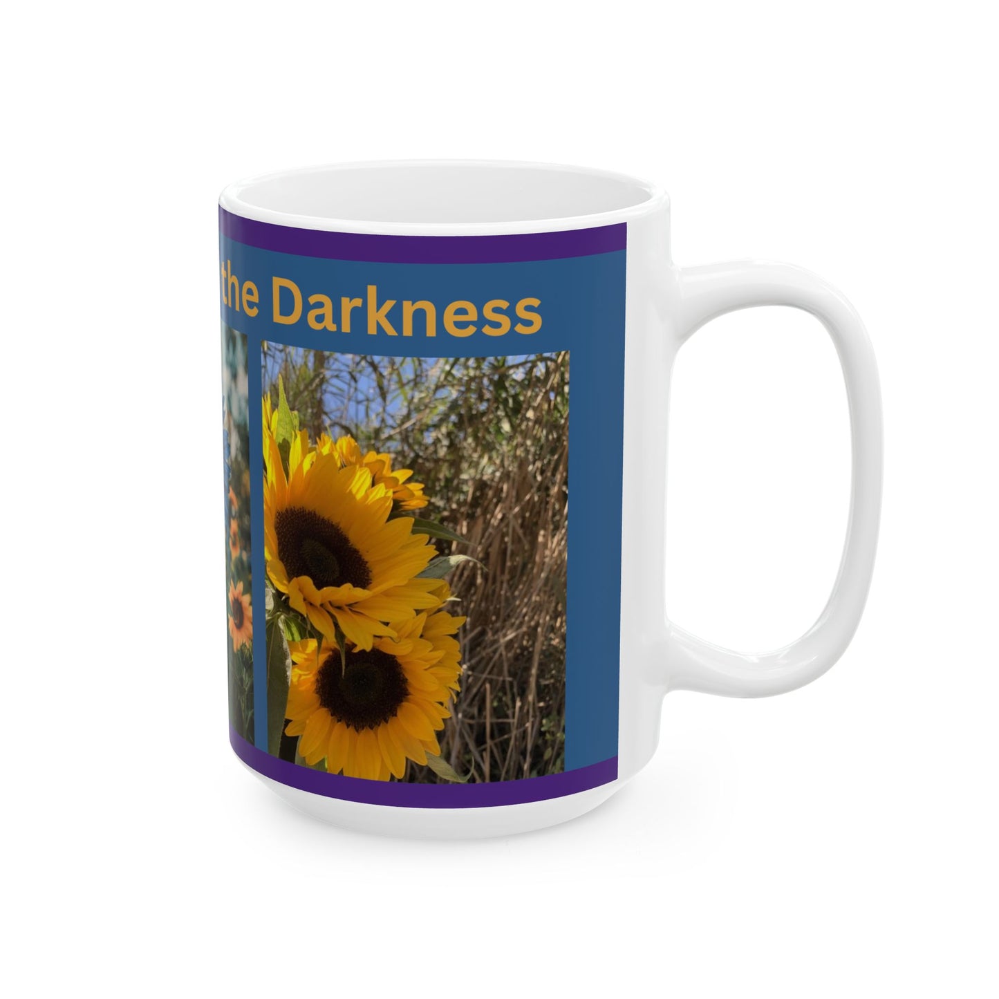Ceramic Mug, Sunflowers, Light in the Darkness, (15oz)