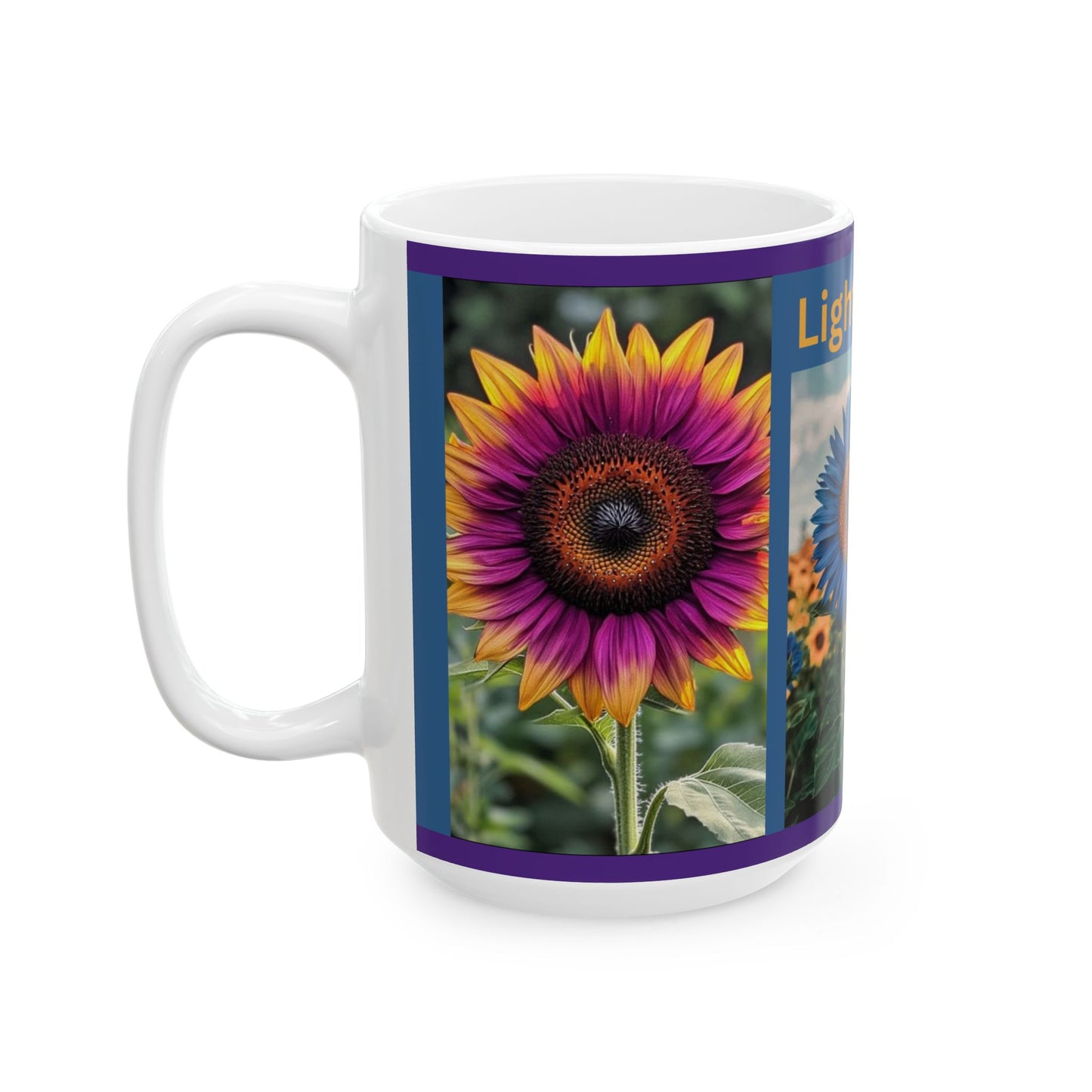 Ceramic Mug, Sunflowers, Light in the Darkness, (15oz)