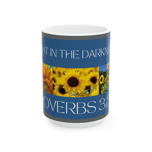 Ceramic Mug, Blue,  Proverbs 3:5-6, (15oz)