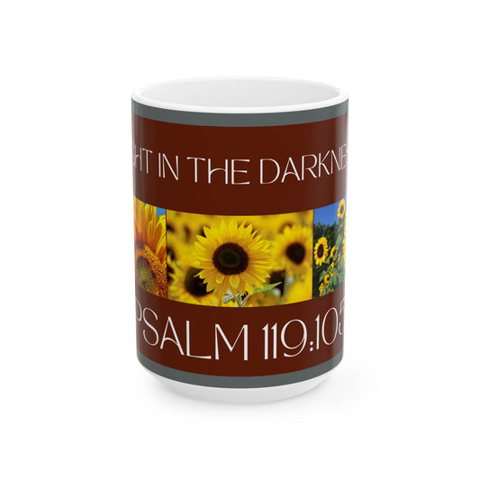 Ceramic Mug, Deep Red, Psalm 119:105 (15oz)